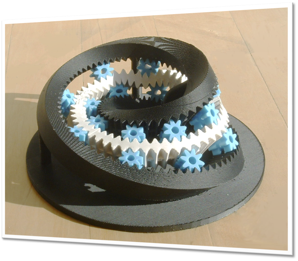 The Moebius Gear, produced by 3D printing